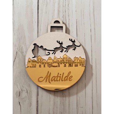 Bola de Natal em Mdf e Acrilico Personalizada