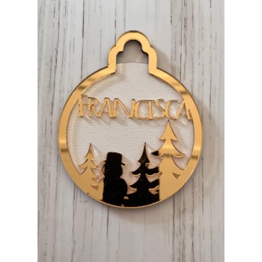 Bola de Natal em Mdf e Acrilico Personalizada