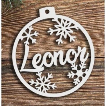 Bola de Natal em Acrílico Branco Personalizada