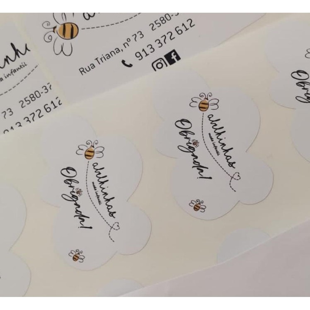Etiquetas Vinil Autocolante  Pack 100 unid.