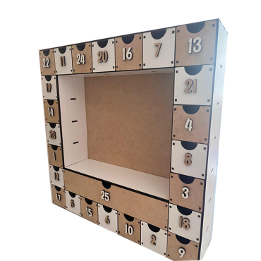 Calendário de Adventos em Madeira MDF